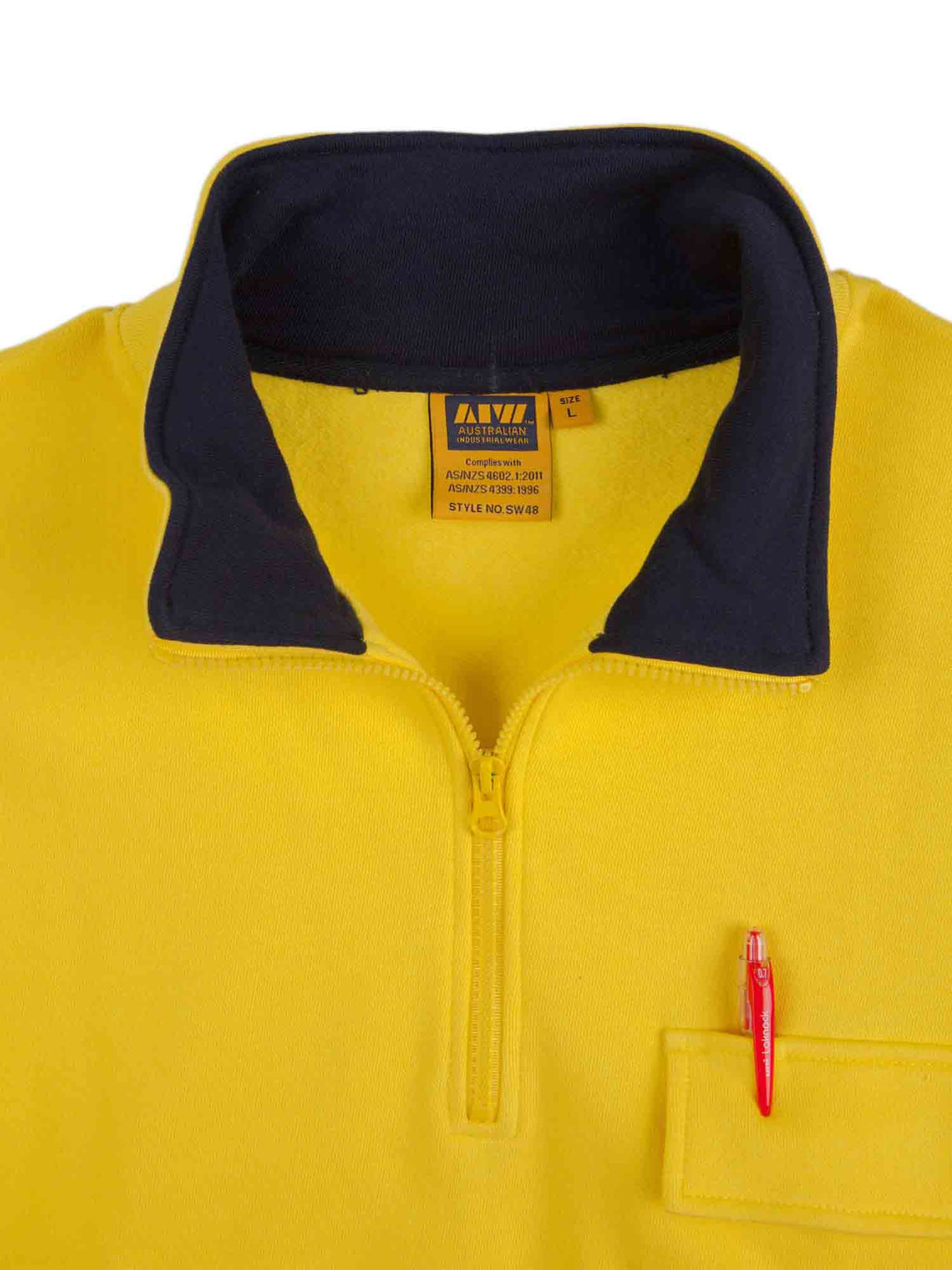 Mens Hi-Vis Two Tone Cotton Fleecy Sweat With Reflective Taping