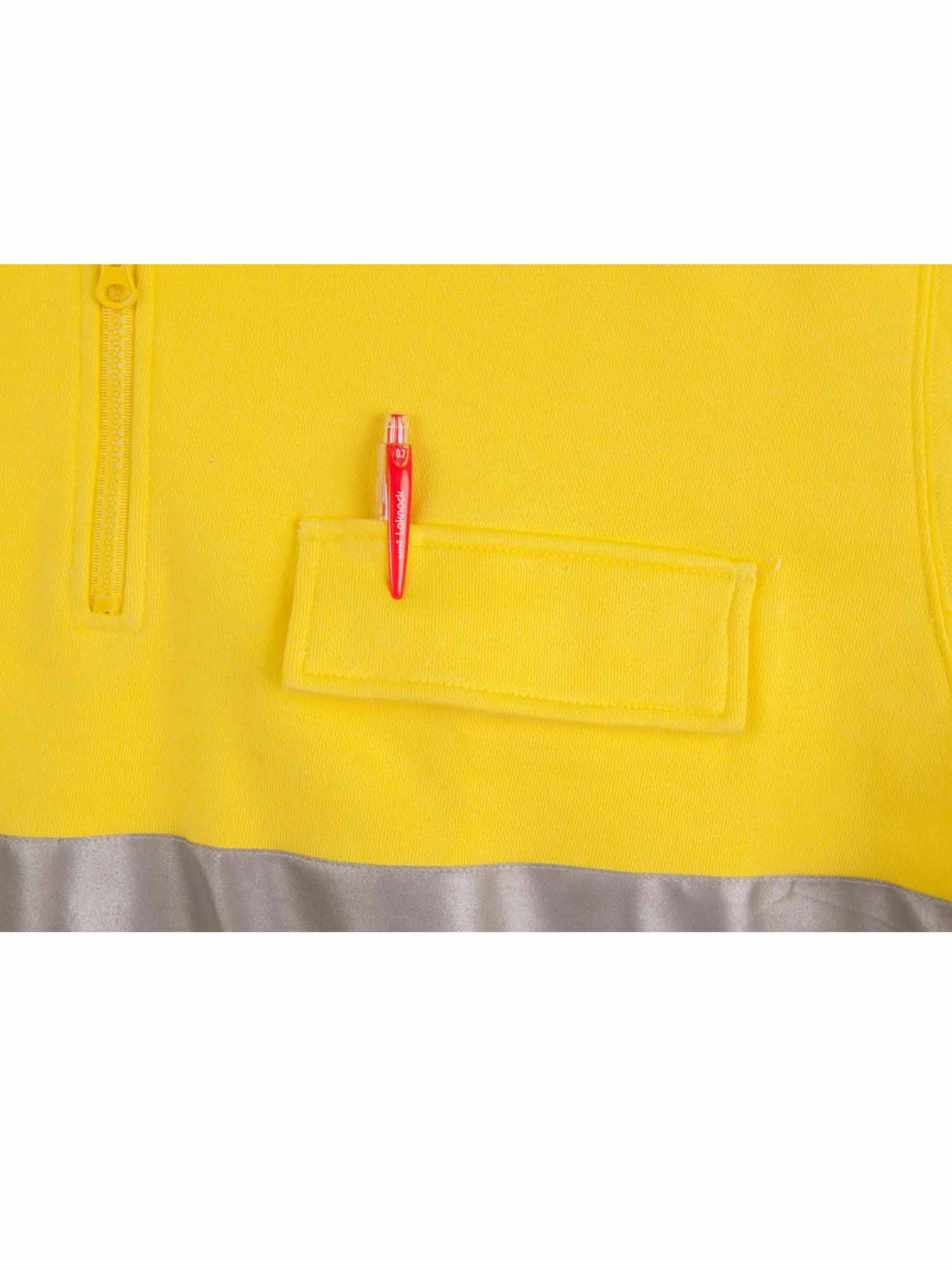Mens Hi-Vis Two Tone Cotton Fleecy Sweat With Reflective Taping