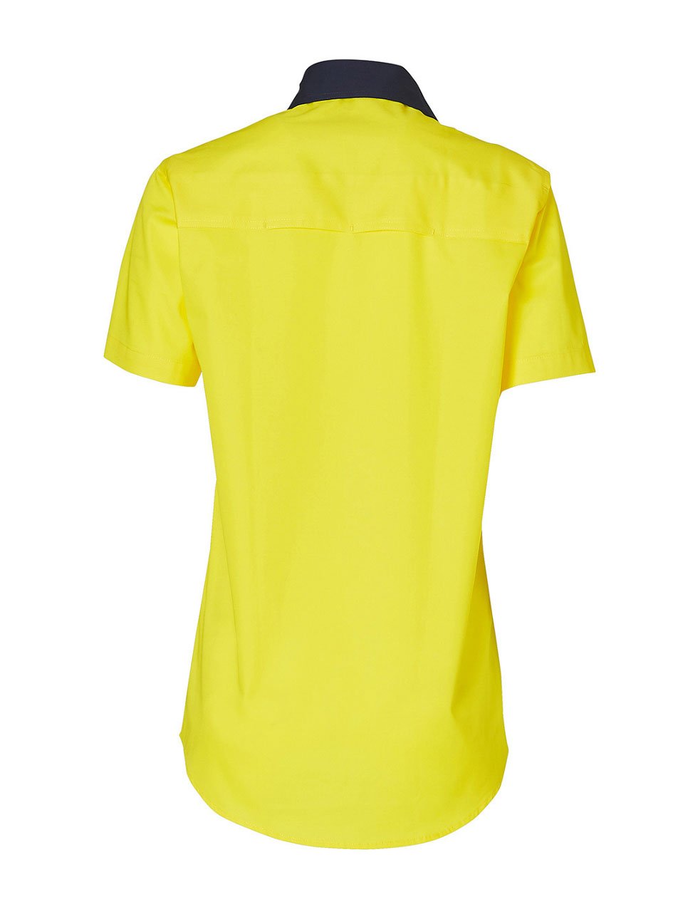 Ladies Hi-Vis Cotton Twill Short Sleeve Shirt
