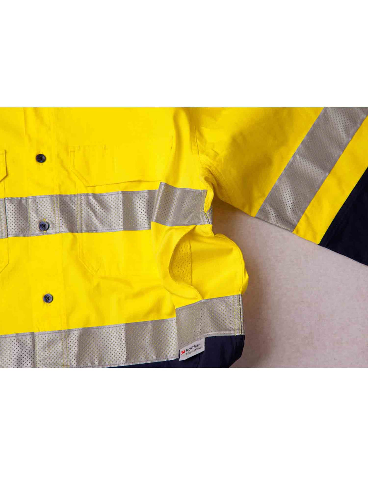 Mens Hi-Vis Cotton Ripstop Long Sleeve Shirt With Taping