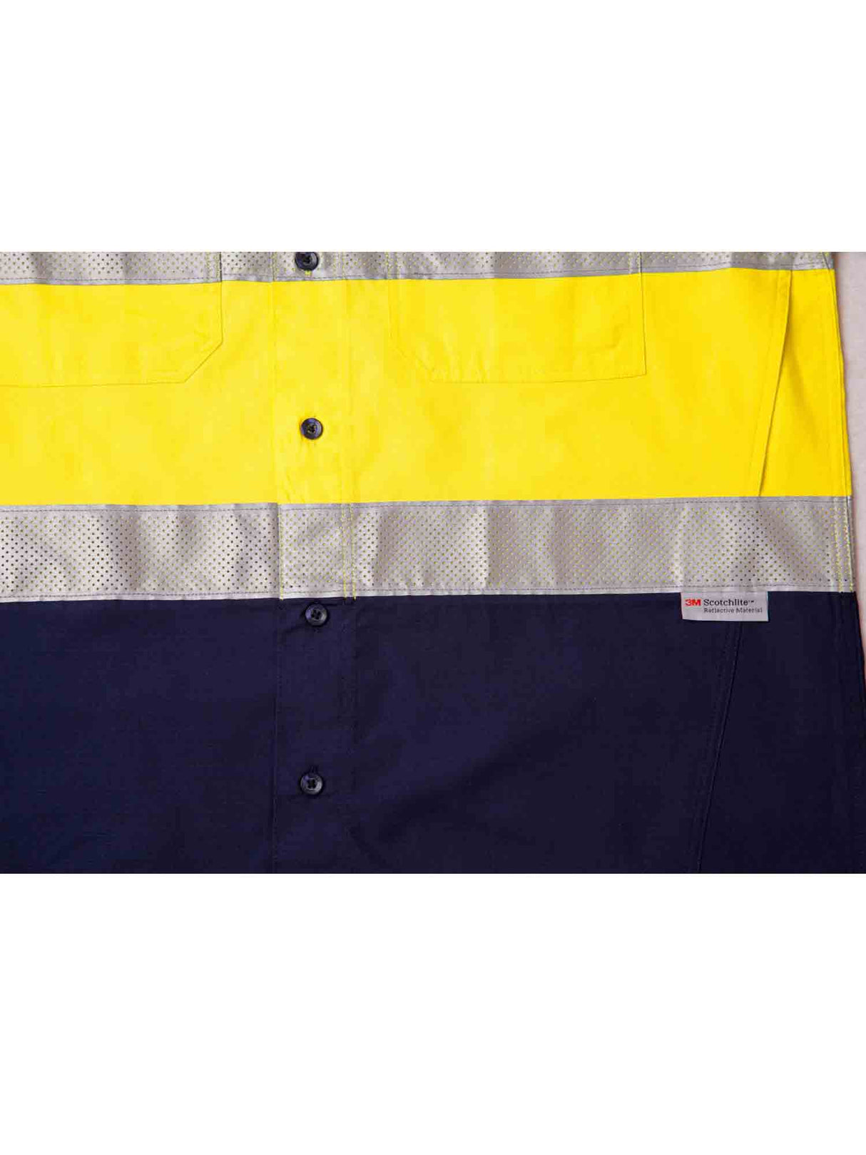 Mens Hi-Vis Cotton Ripstop Long Sleeve Shirt With Taping