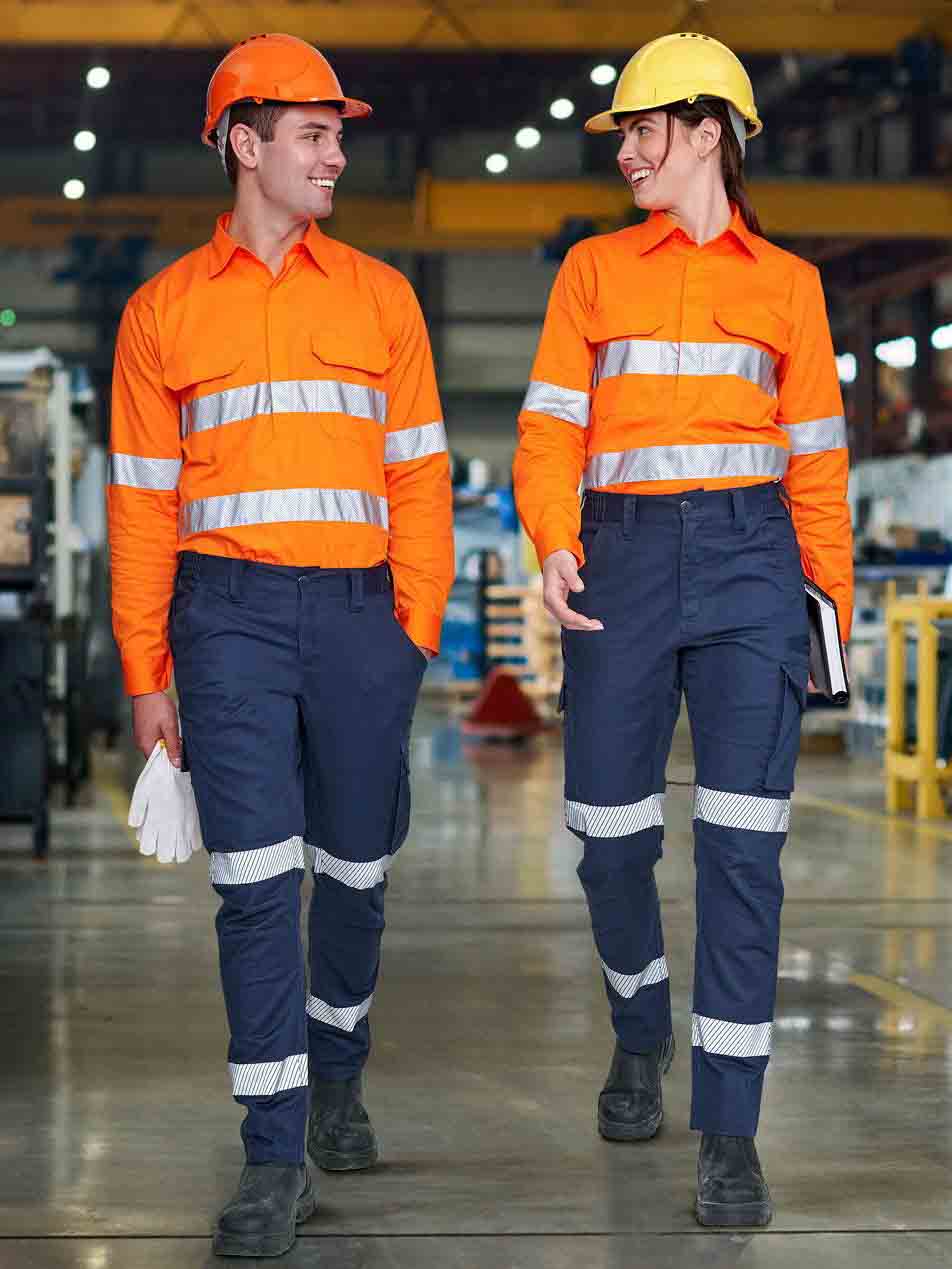 Unisex Ripstop Cotton Stretch Work Pants With Segmented Tape