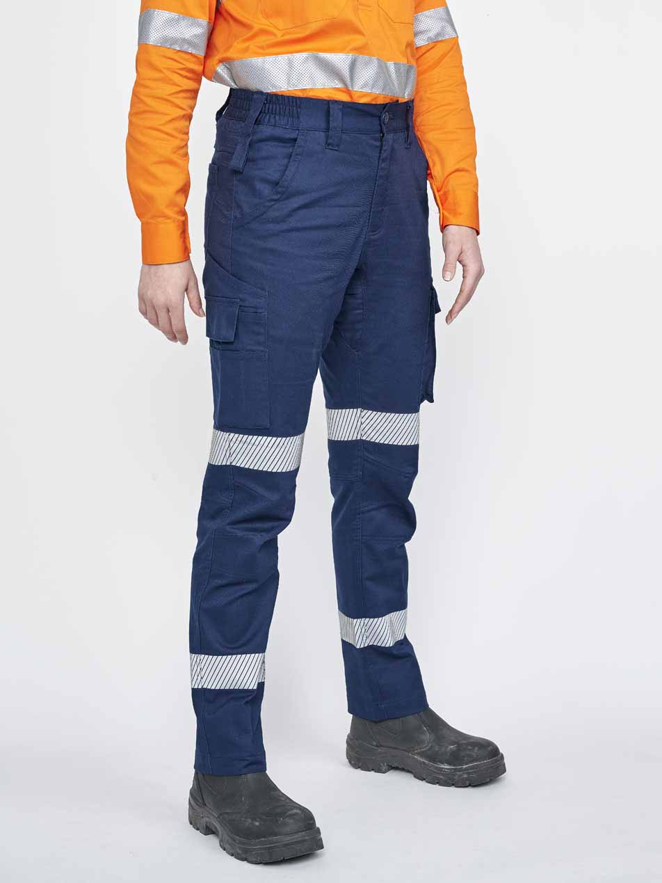 Unisex Ripstop Cotton Stretch Work Pants With Segmented Tape