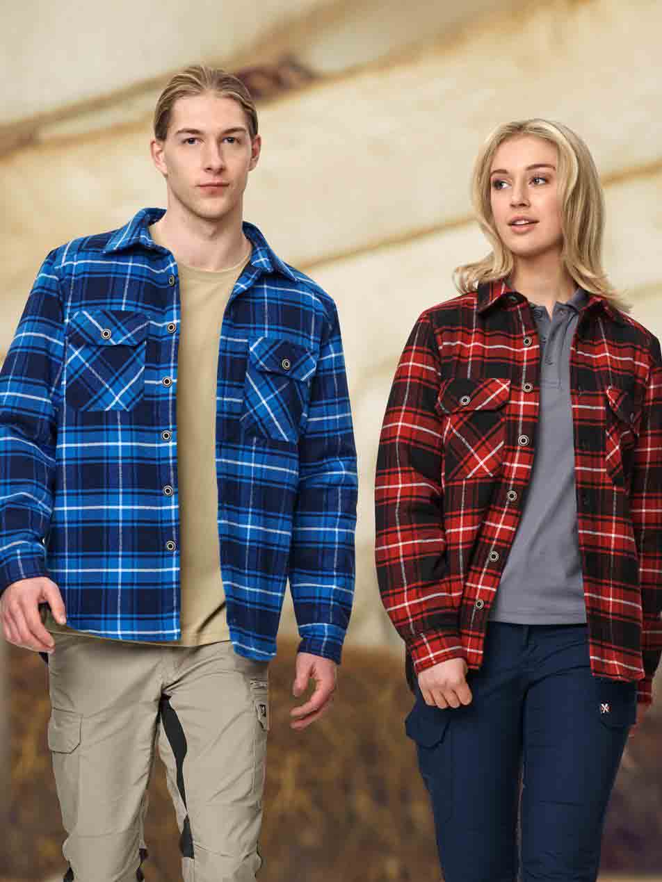 Unisex Quilted Flannel Shirt Style Jacket