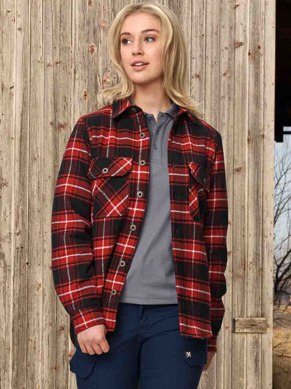 Unisex Quilted Flannel Shirt Style Jacket