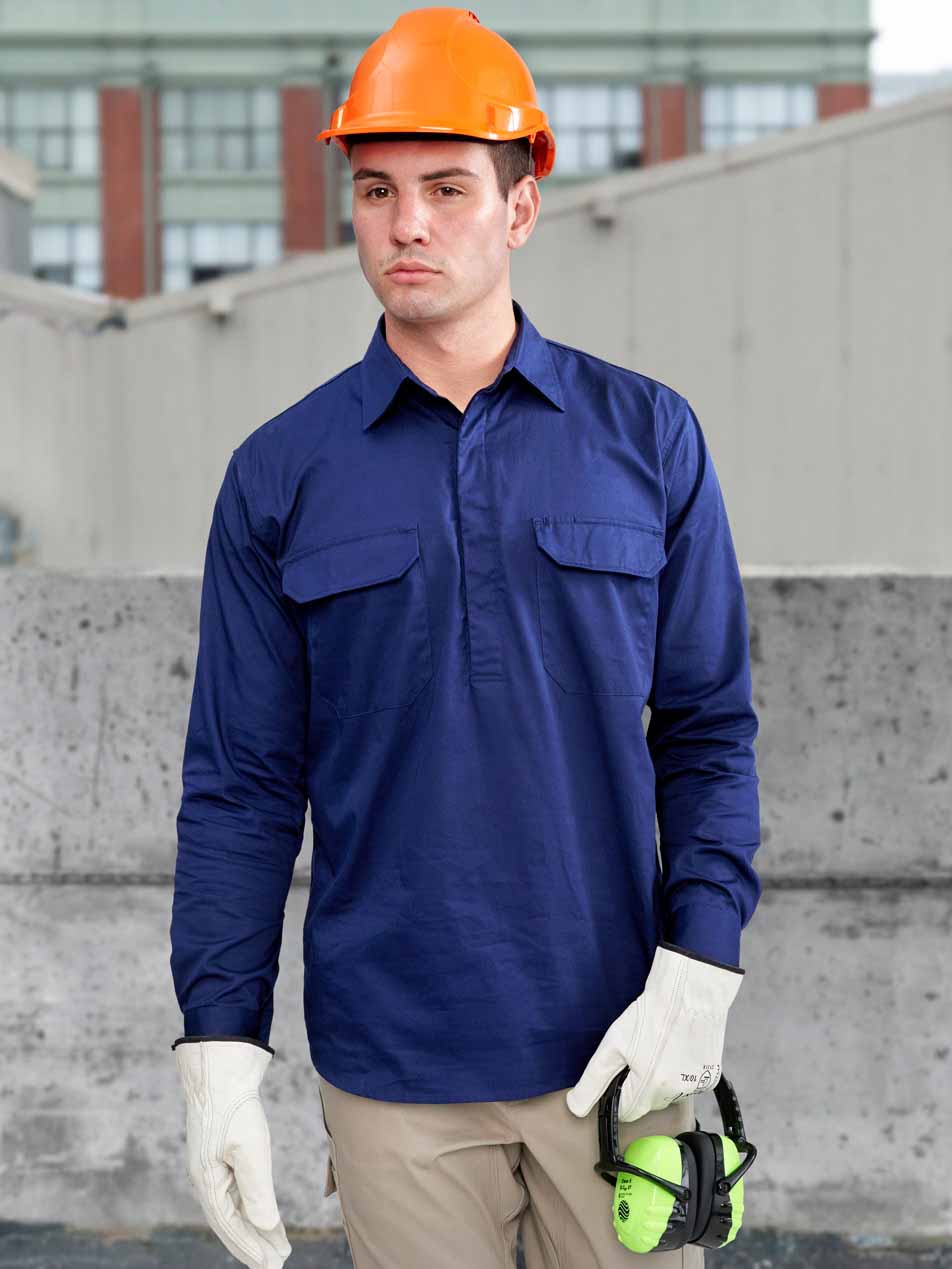 Unisex Cool Breeze Closed Front Long Sleeve Work Shirt