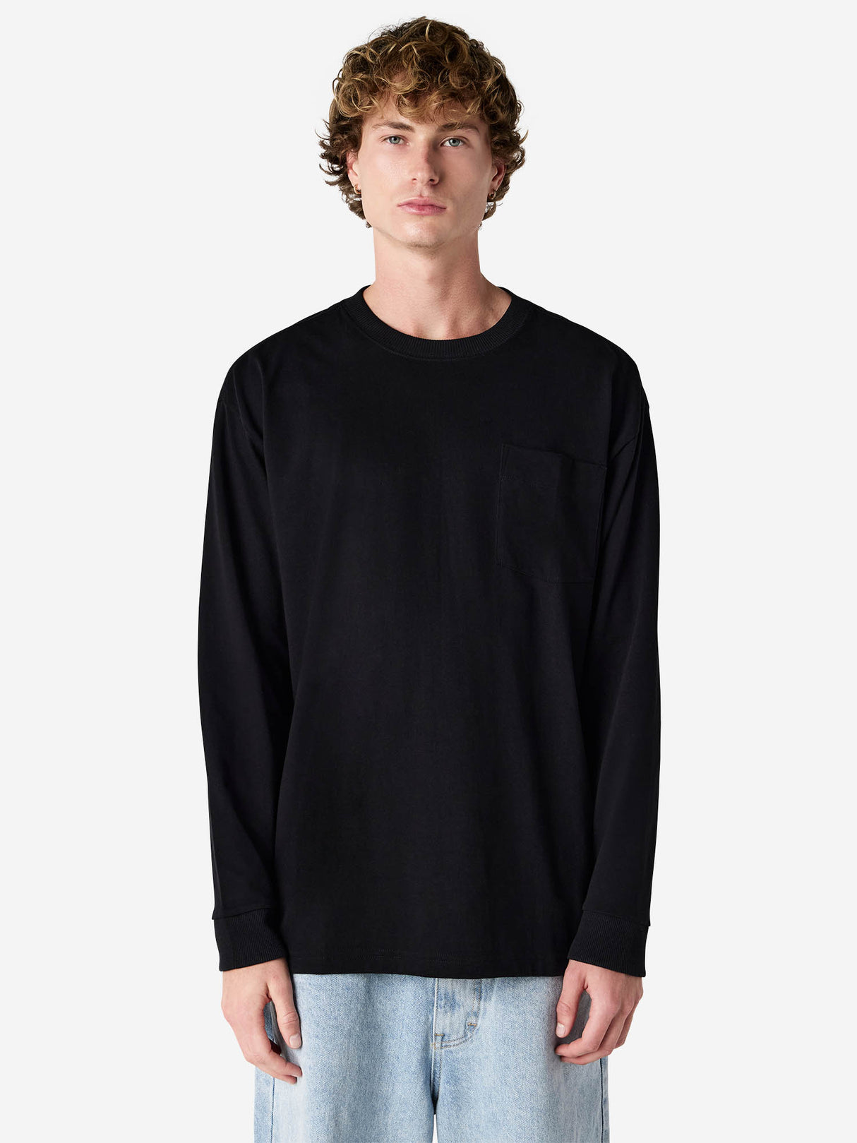 Unisex Super Heavyweight Oversized Long Sleeve T-Shirt with Pocket