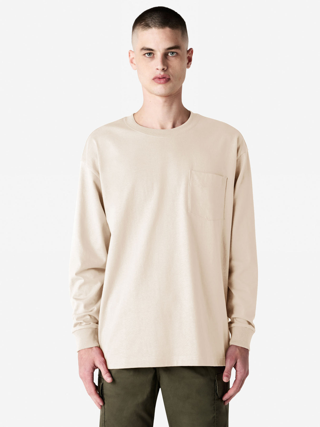 Unisex Super Heavyweight Oversized Long Sleeve T-Shirt with Pocket