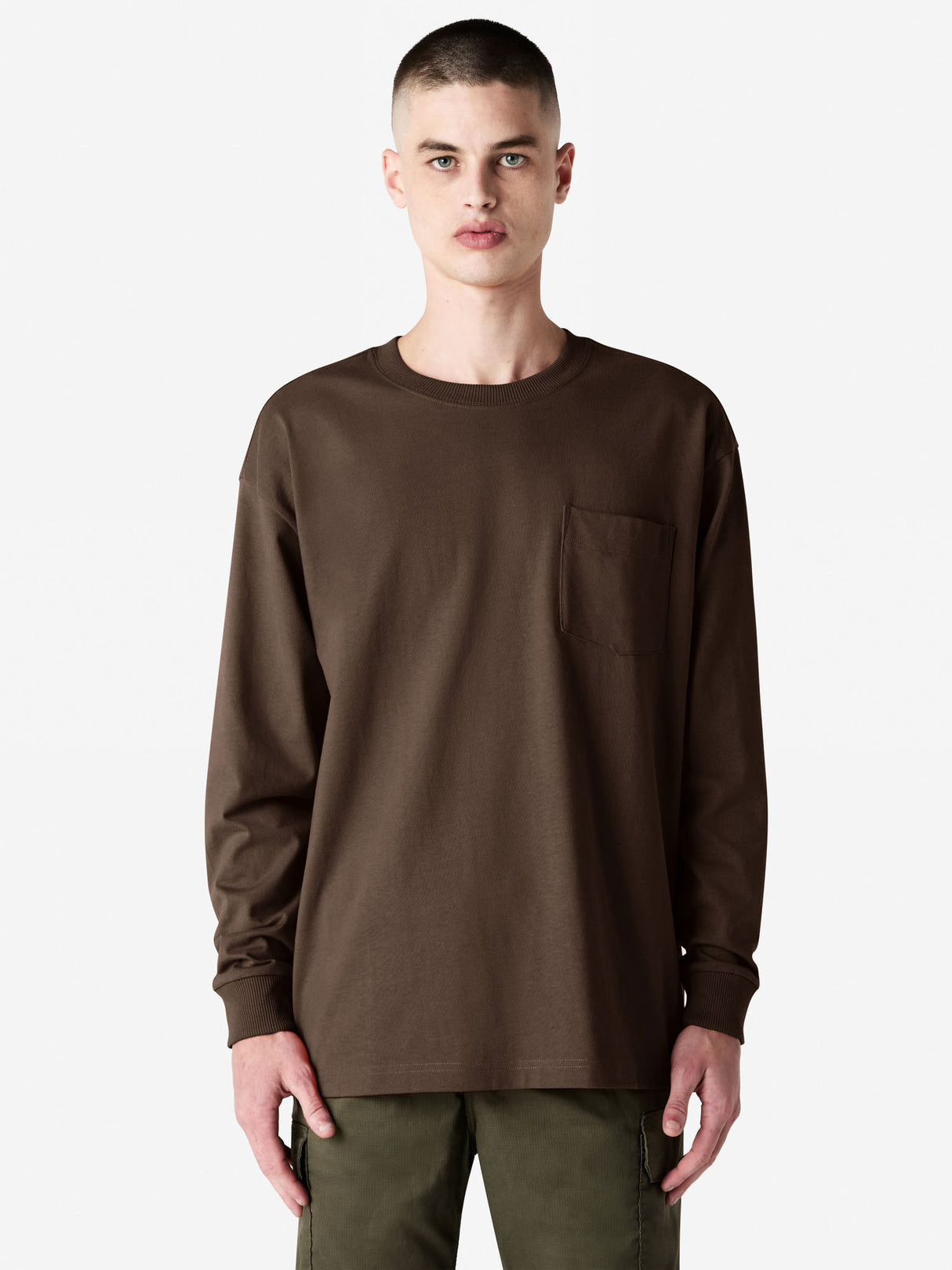 Unisex Super Heavyweight Oversized Long Sleeve T-Shirt with Pocket