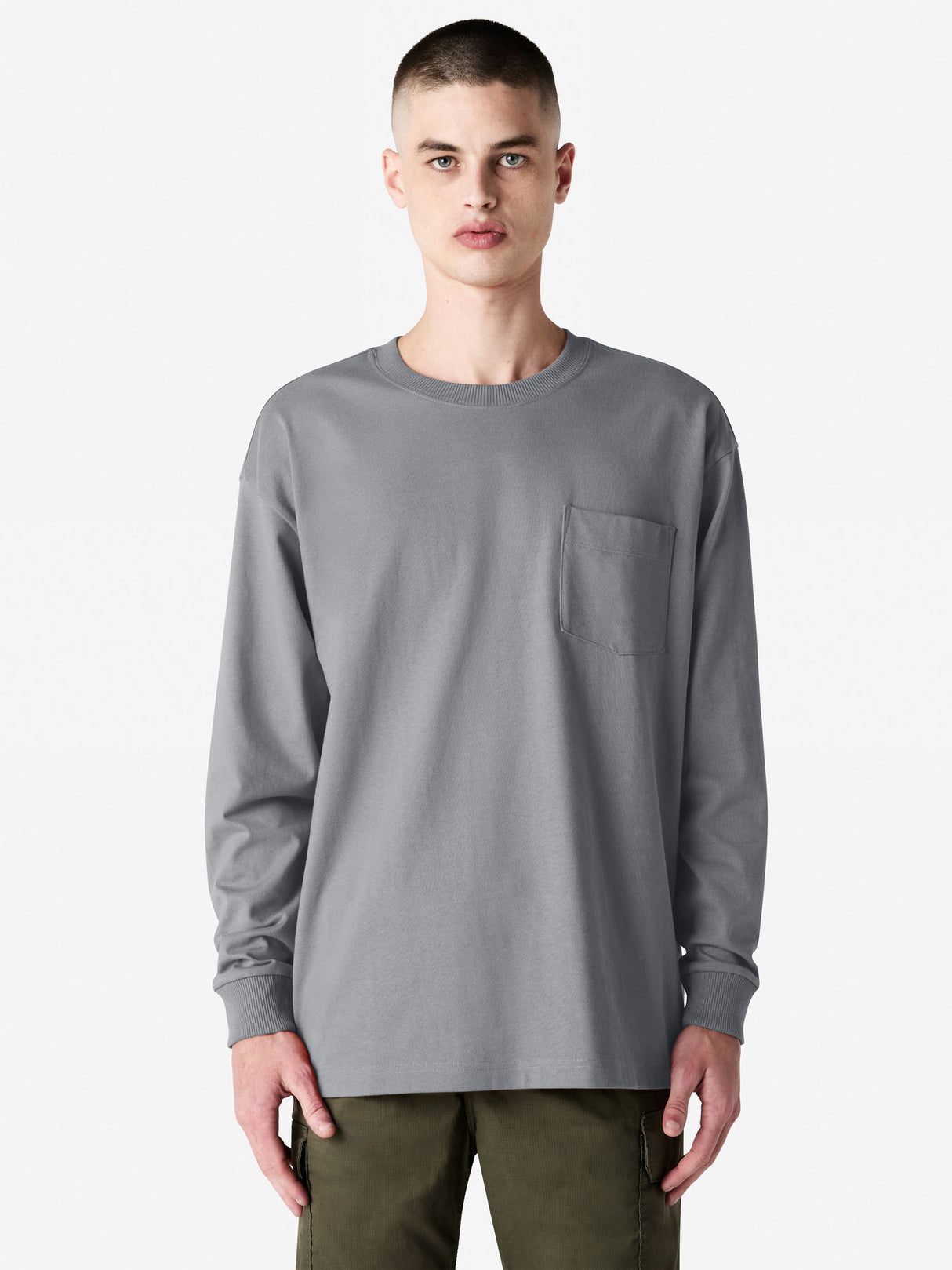 Unisex Super Heavyweight Oversized Long Sleeve T-Shirt with Pocket