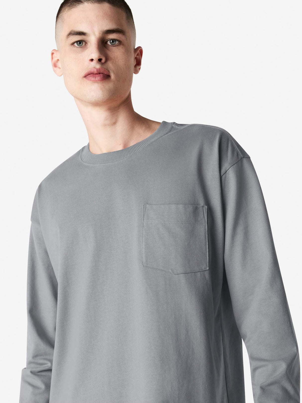 Unisex Super Heavyweight Oversized Long Sleeve T-Shirt with Pocket