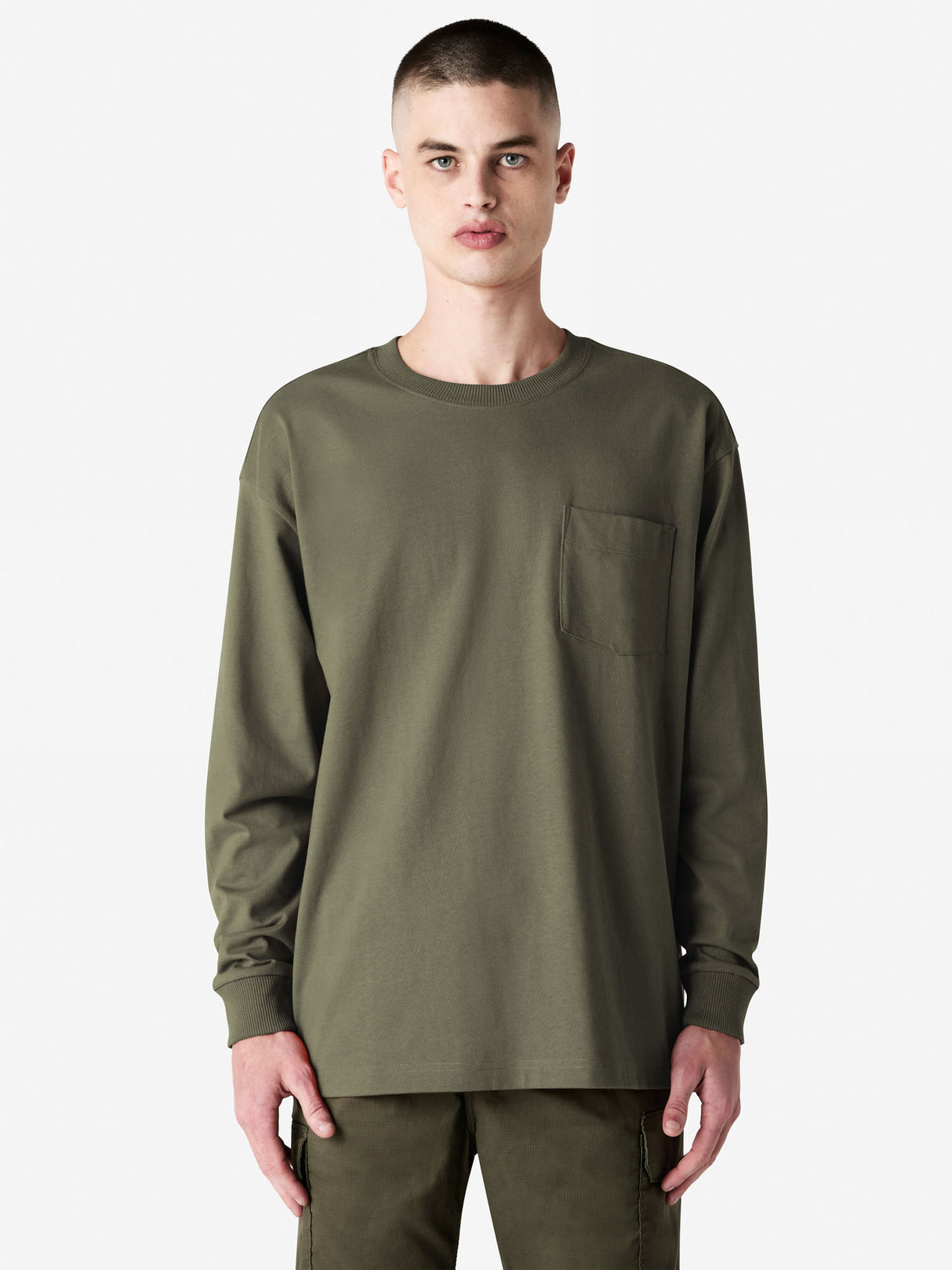 Unisex Super Heavyweight Oversized Long Sleeve T-Shirt with Pocket