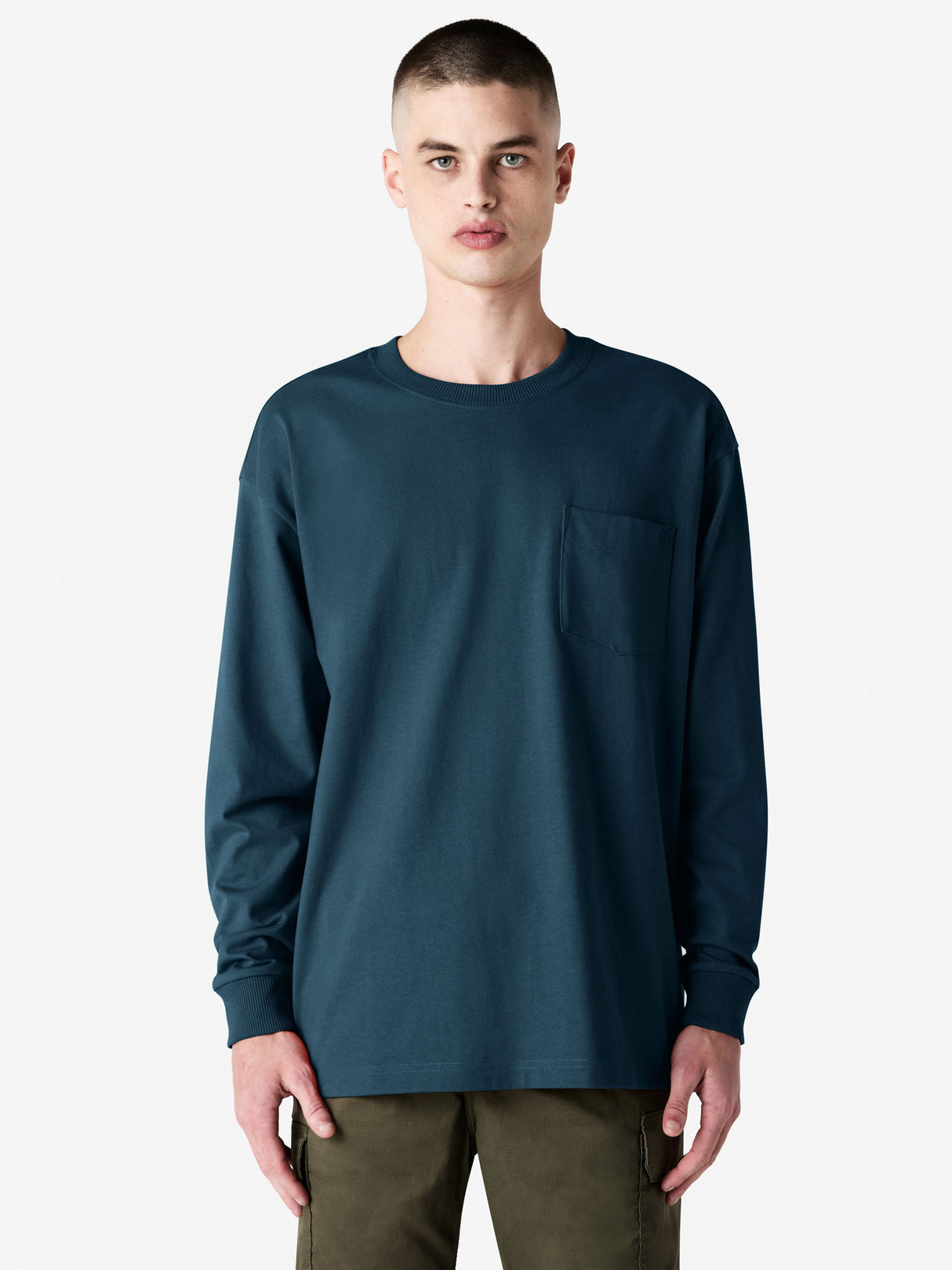 Unisex Super Heavyweight Oversized Long Sleeve T-Shirt with Pocket