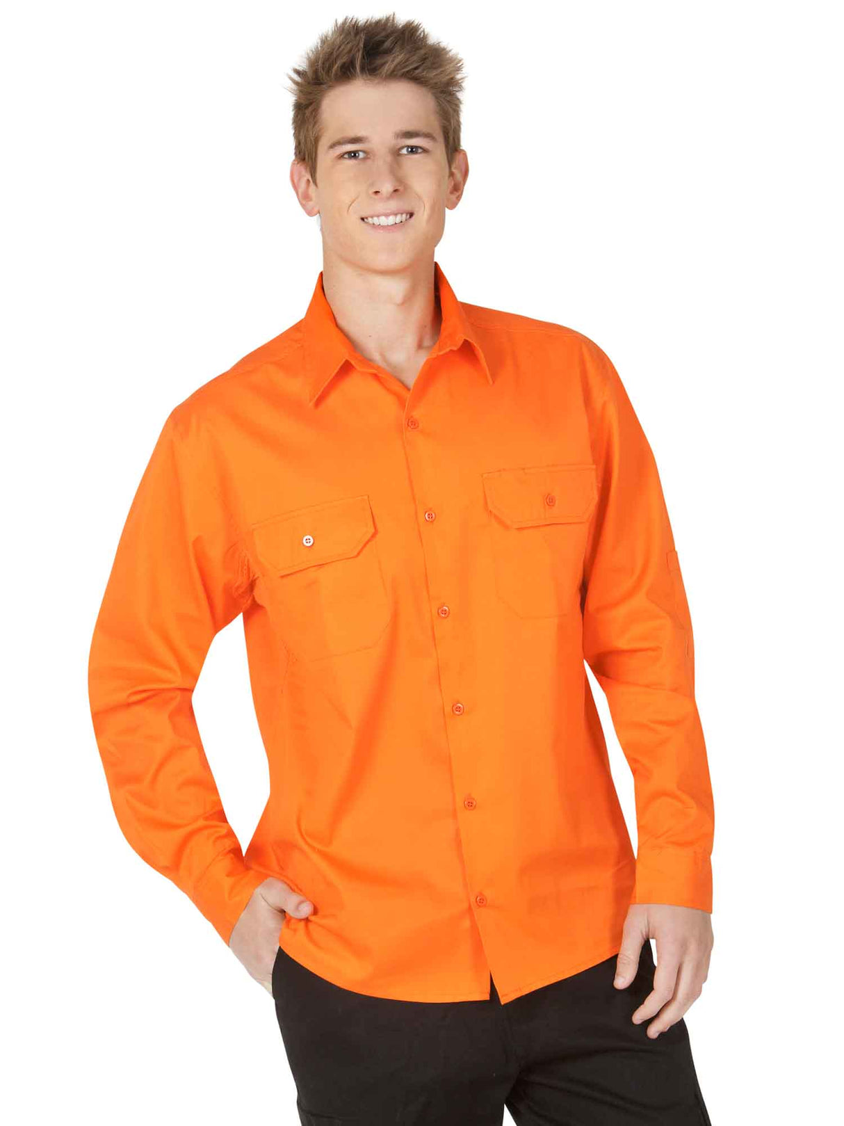 Hi Vis Long Sleeve Cotton Twill Shirt