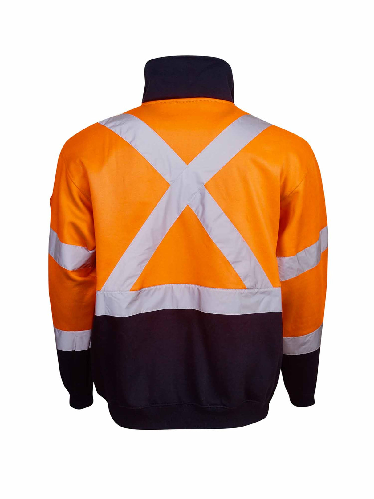 Hi Vis 'X' Back Day/Night Fleecy 1/2 Zip Jumper