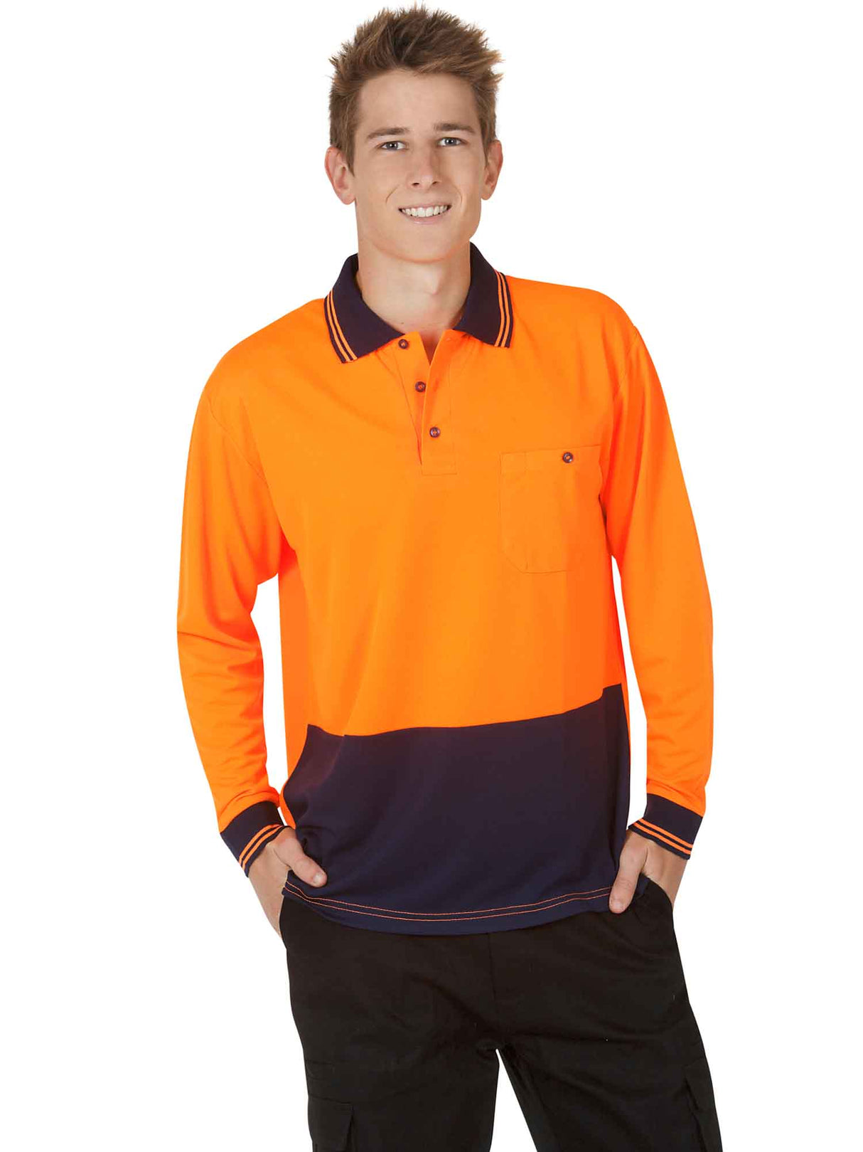 Hi Vis Light Weight Long Sleeve Polo