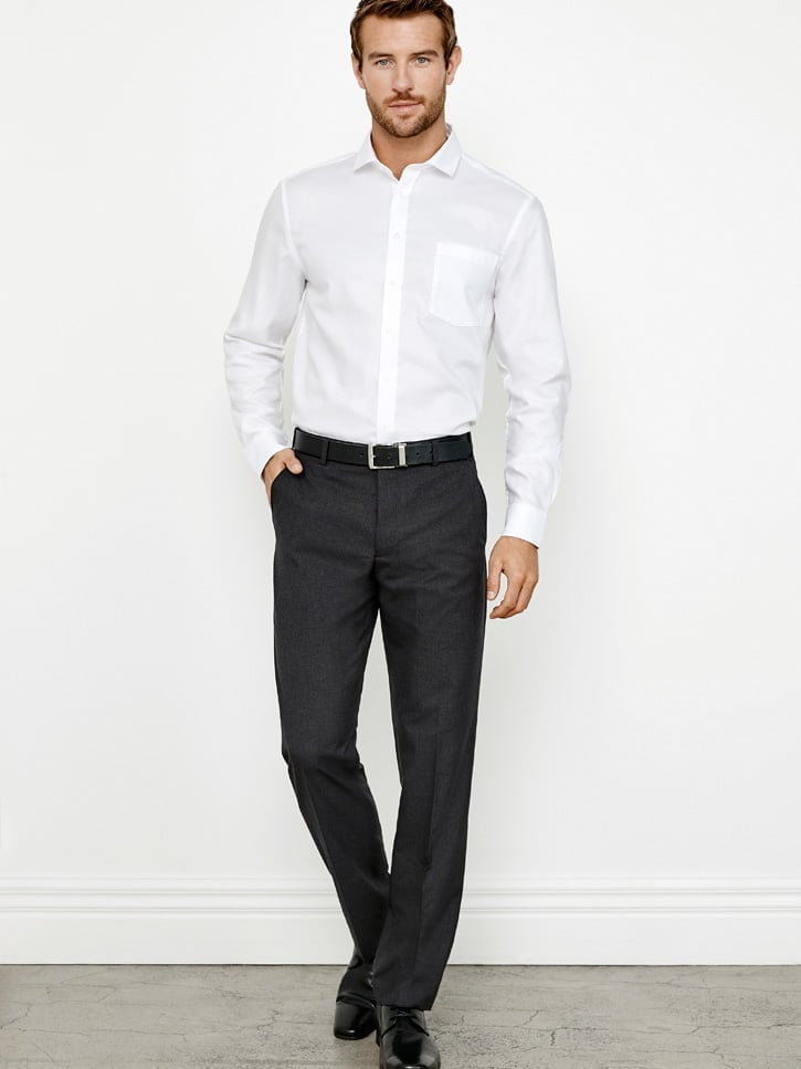 Mens Classic Flat Front Pants