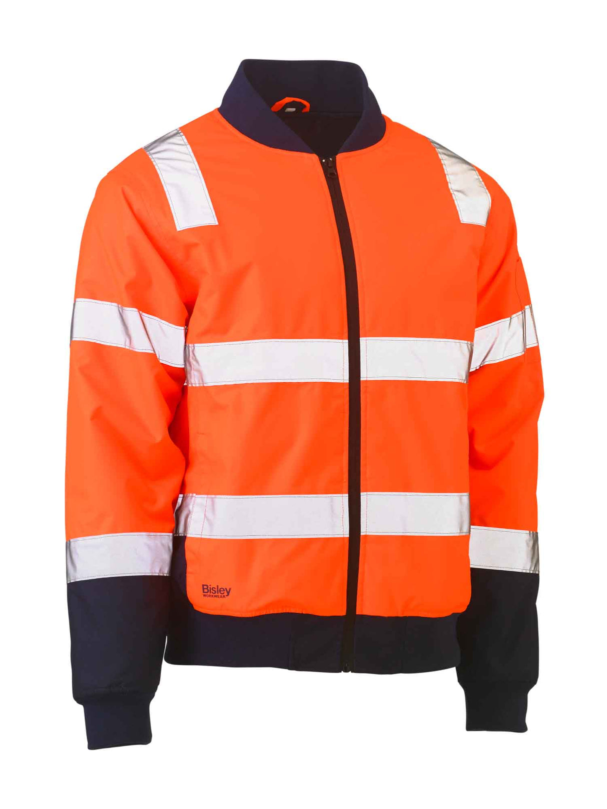 Mens Two Tone Hi Vis Bomber Jacket with Padded Lining