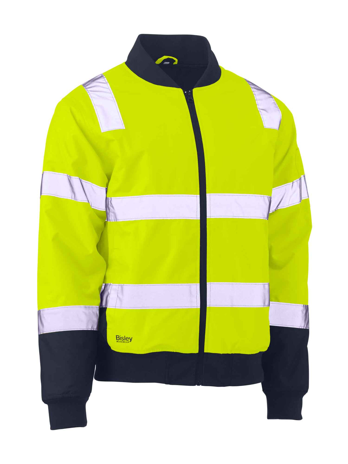 Mens Two Tone Hi Vis Bomber Jacket with Padded Lining