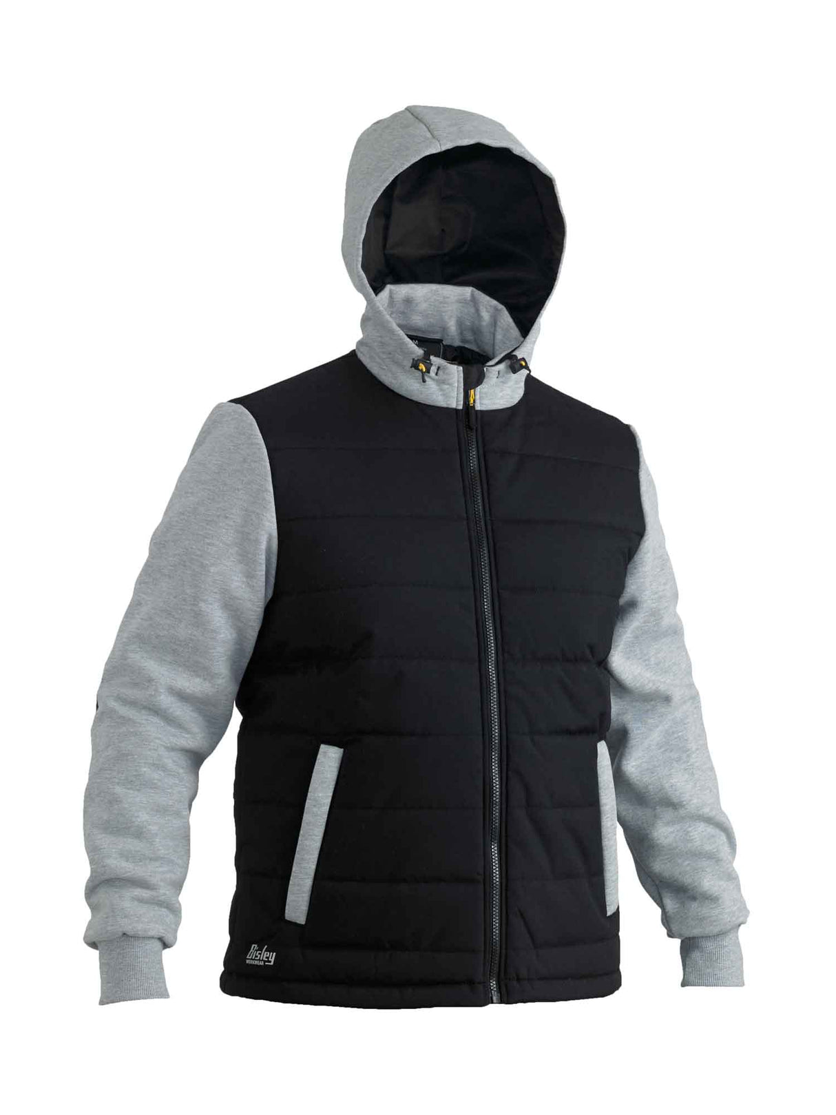 Mens Flx & Move Contrast Puffer Fleece Hooded Jacket