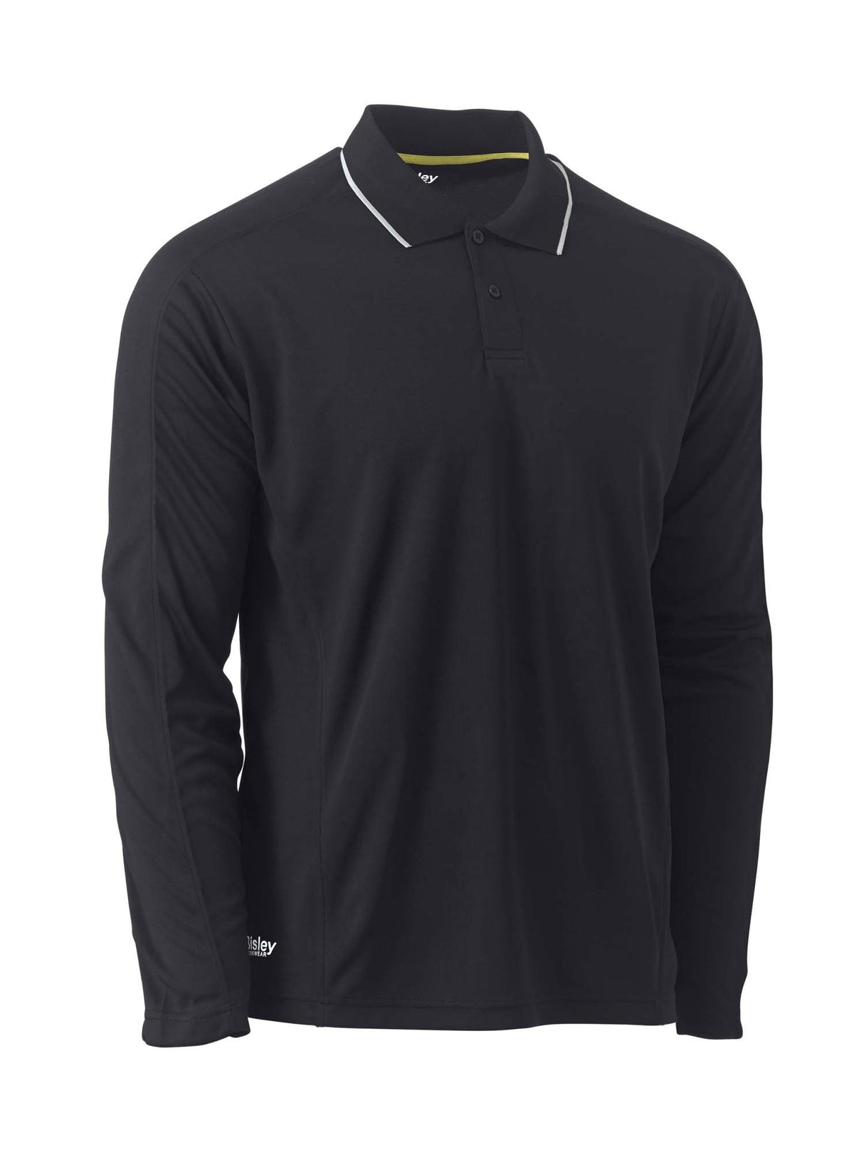 Mens Long Sleeve Cool Mesh Polo with Reflective Piping