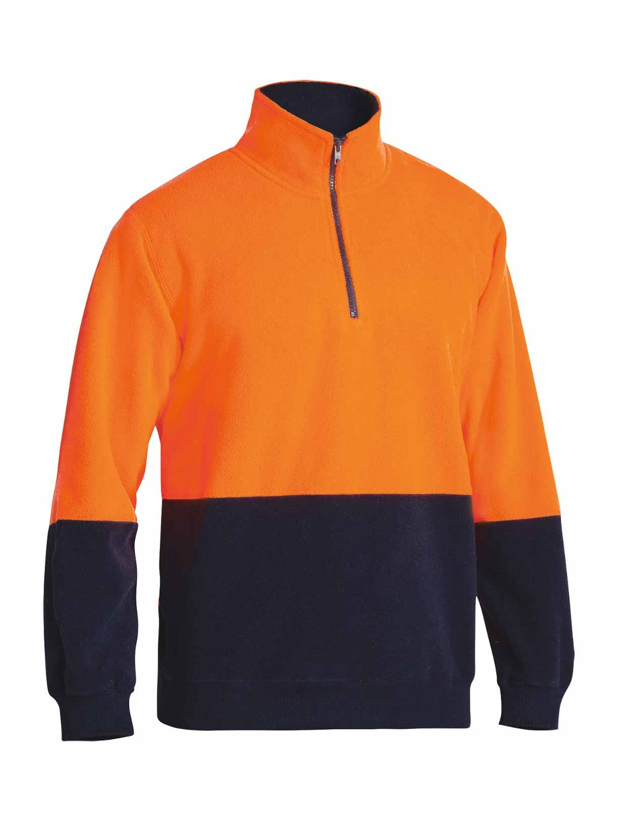 Mens Hi Vis Polar Fleece Zip Pullover