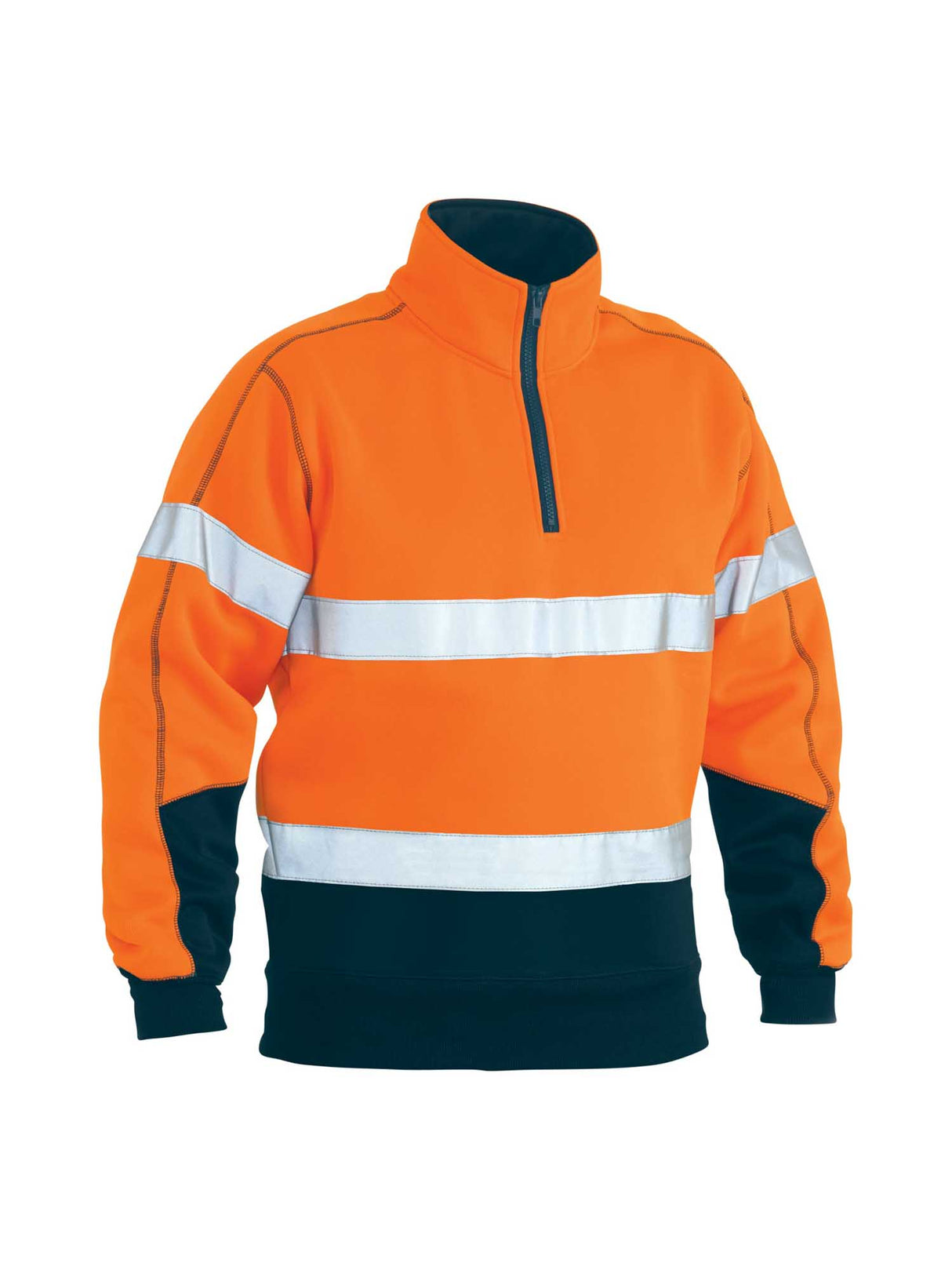Mens Taped Hi Vis 1/4 Zip Fleece Pullover