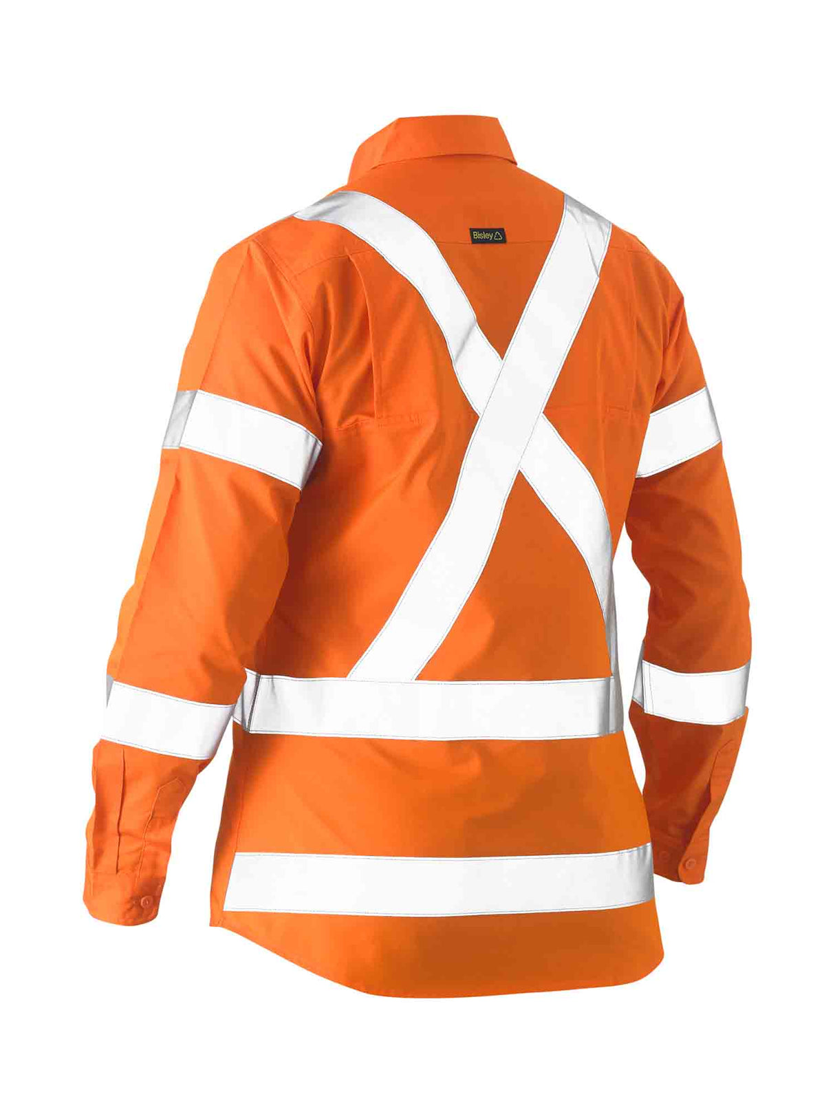 Ladies Long Sleeve Recycle Taped X Taped Hi Vis Drill Shirt