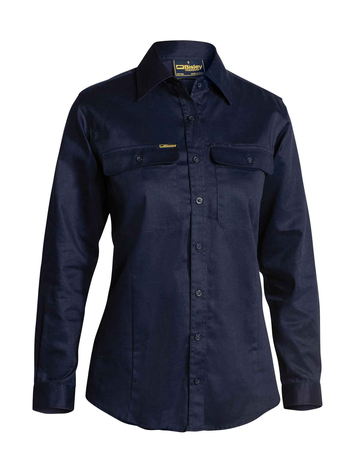 Ladies Long Sleeve Hi Vis Drill Shirt