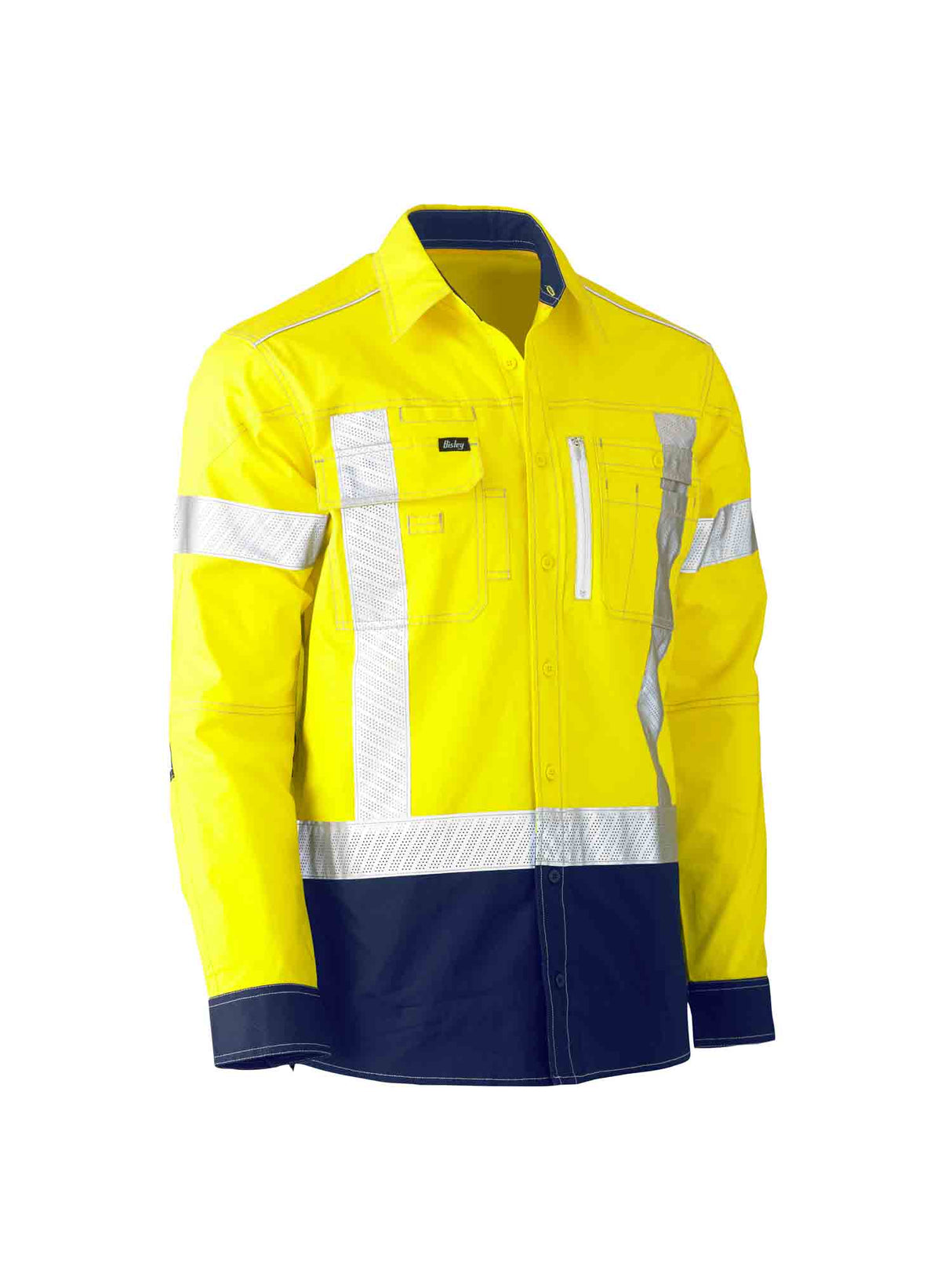 Mens Long Sleeve Flx & Move X Taped Hi Vis Utility Shirt