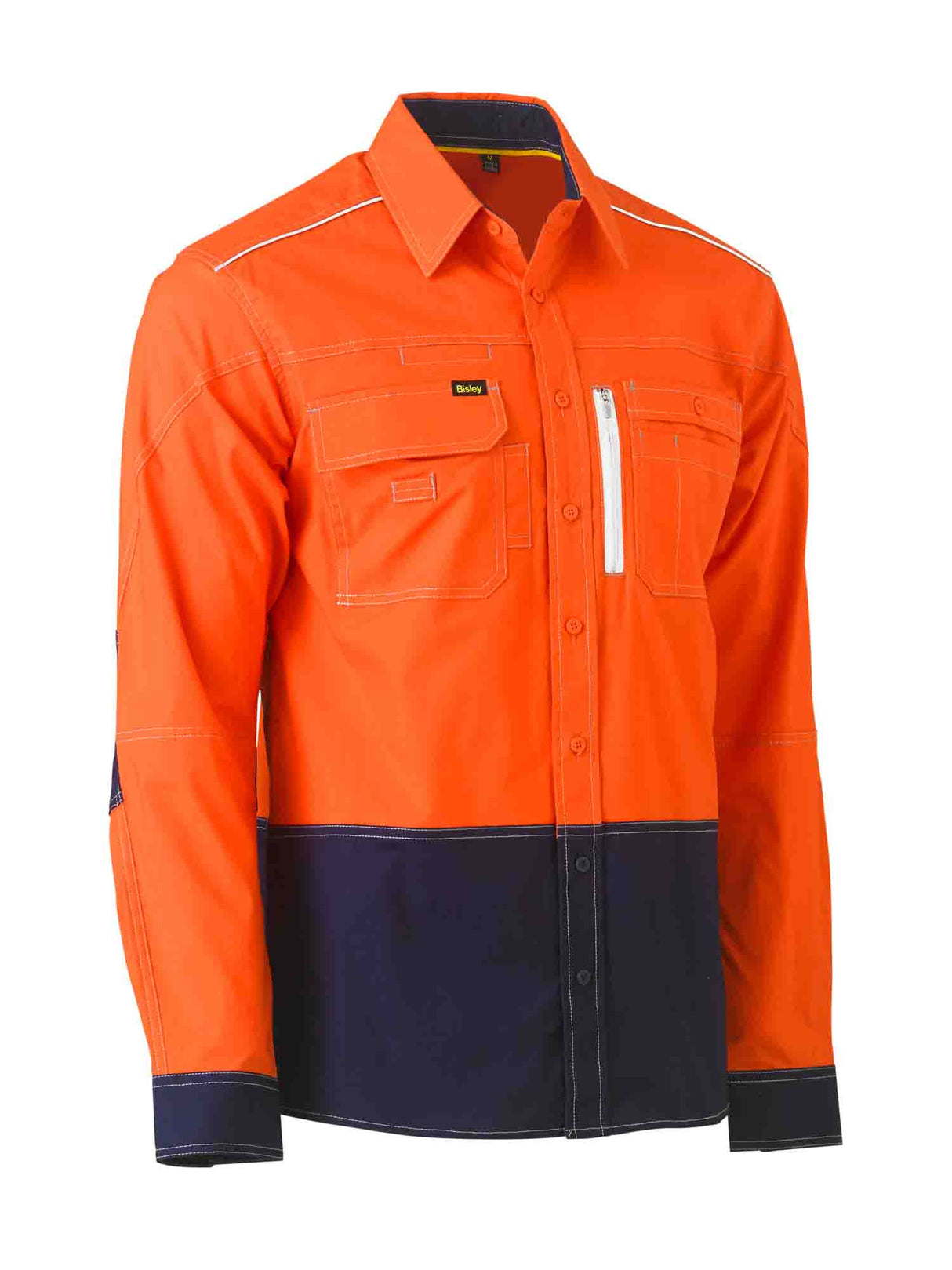Mens Long Sleeve Flx & Move Two Tone Hi Vis Utility Shirt