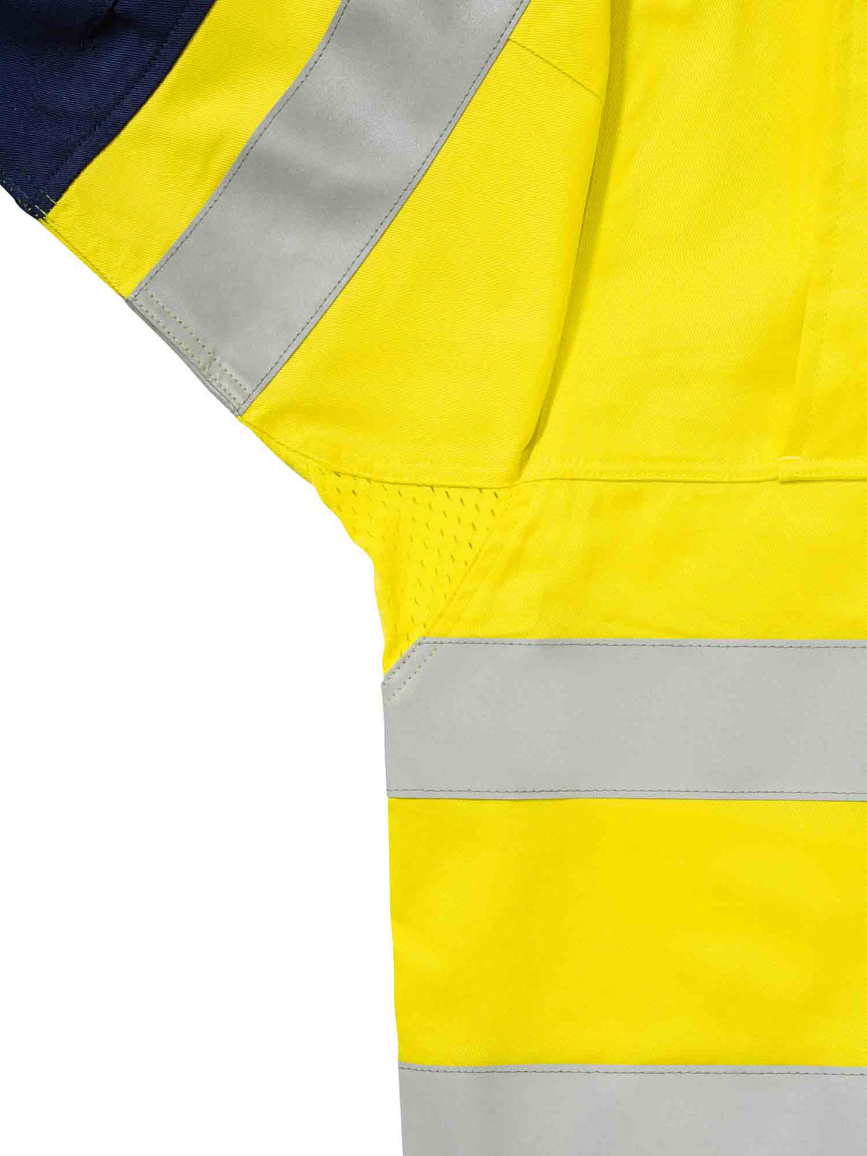 Mens Long Sleeve Taped Hi Vis Industrial Cool Vented Shirt