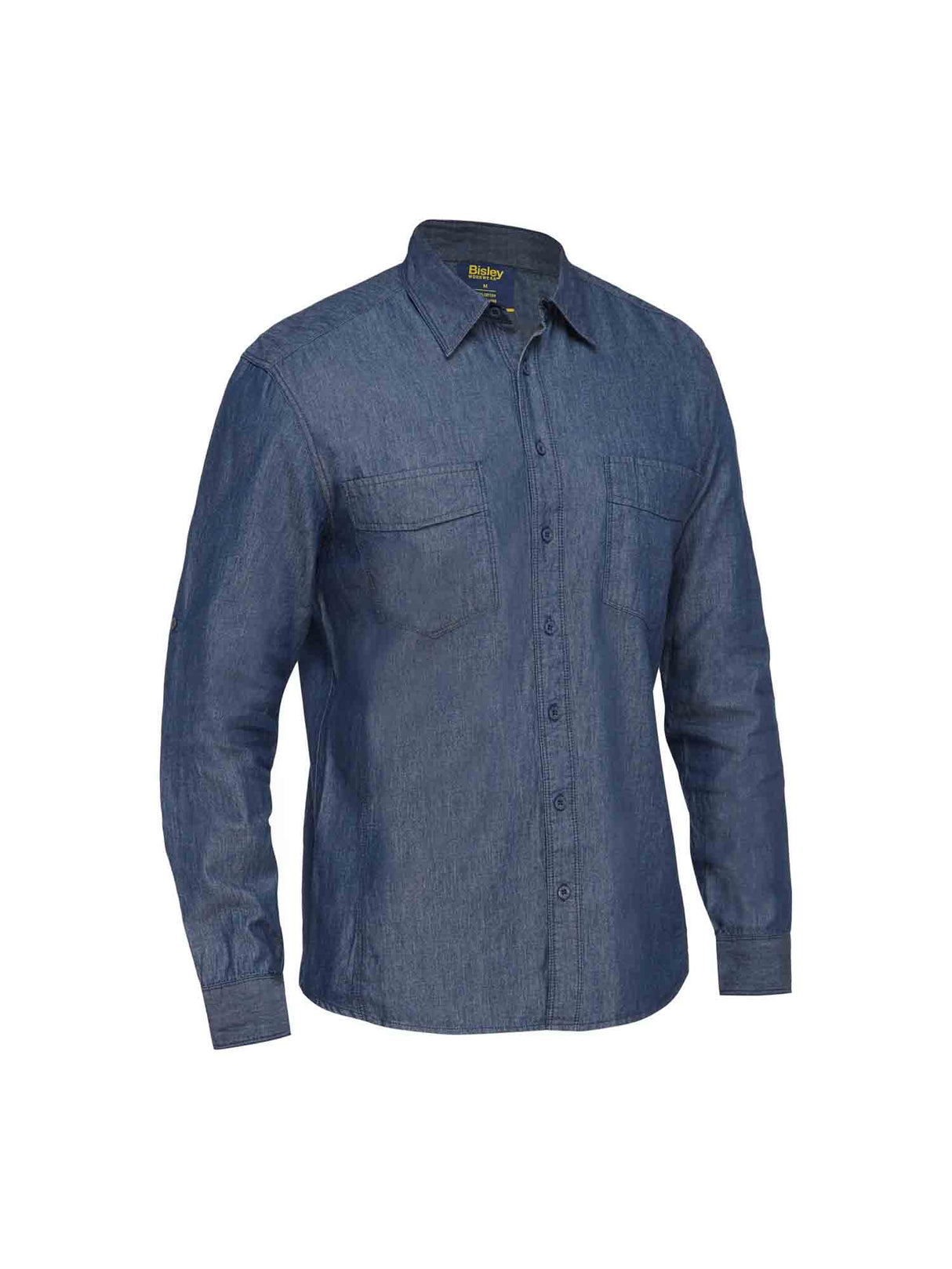 Mens Long Sleeve Denim Work Shirt