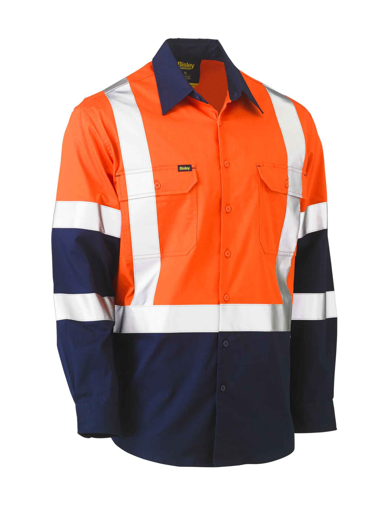 Mens X Taped Biomotion Two Tone Hi Vis Lightweight Drill Shirt