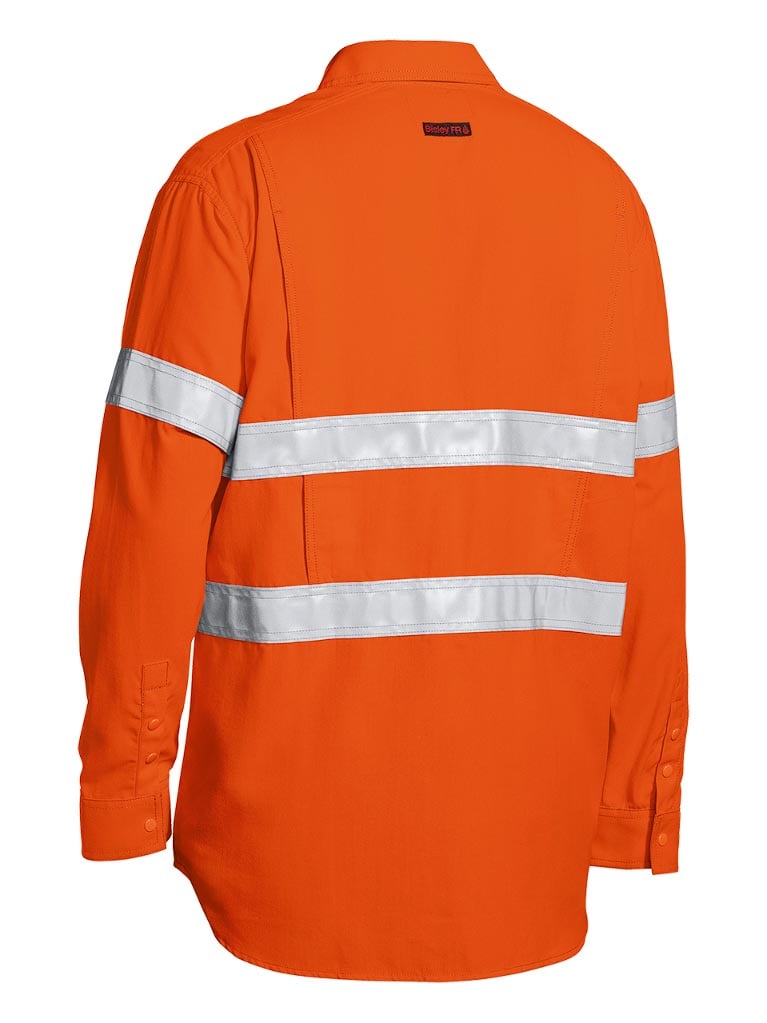 Mens Long Sleeve Tencate Tecasfe Plus 480 Taped Hi Vis Lightweight FR Vented Shirt