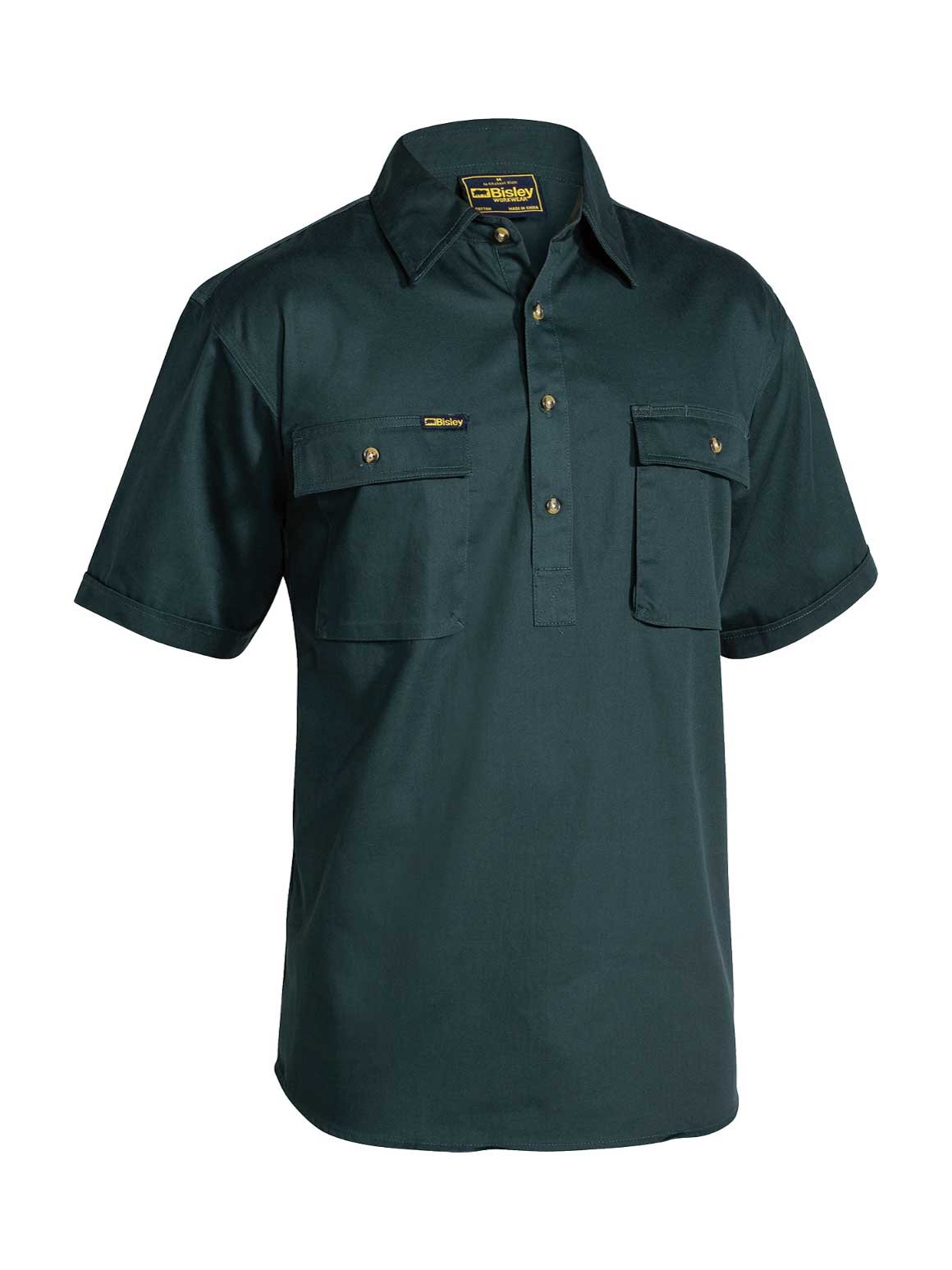 Mens Closed Front Cotton Drill Shirt