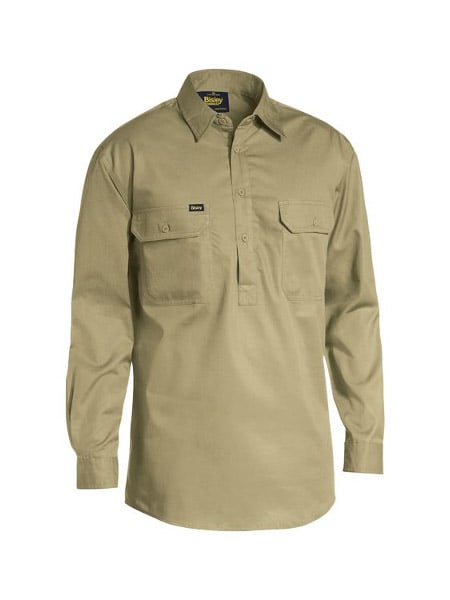 Mens Closed Front Cool Lightweight Drill Shirt