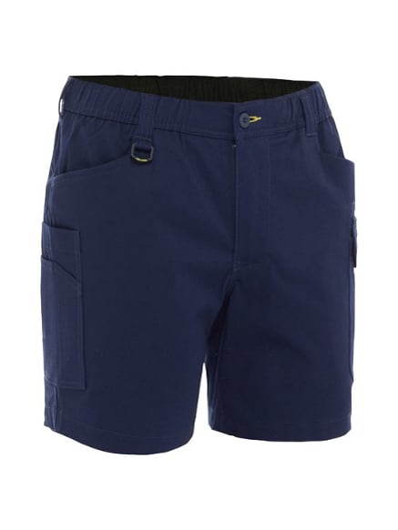 Mens Stretch Cotton Elastic Waist Cargo Shorts
