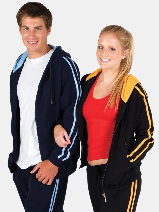 Mens Unbrushed Stripe Sleeve Hoodie