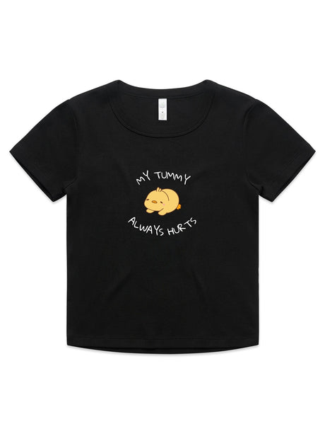 My Tummy Always Hurts - Womens Organic Rib Baby Tee
