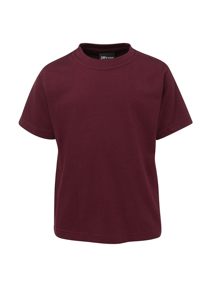 JB's Wear - Kids maroon short-sleeve t-shirt with a crew neck.