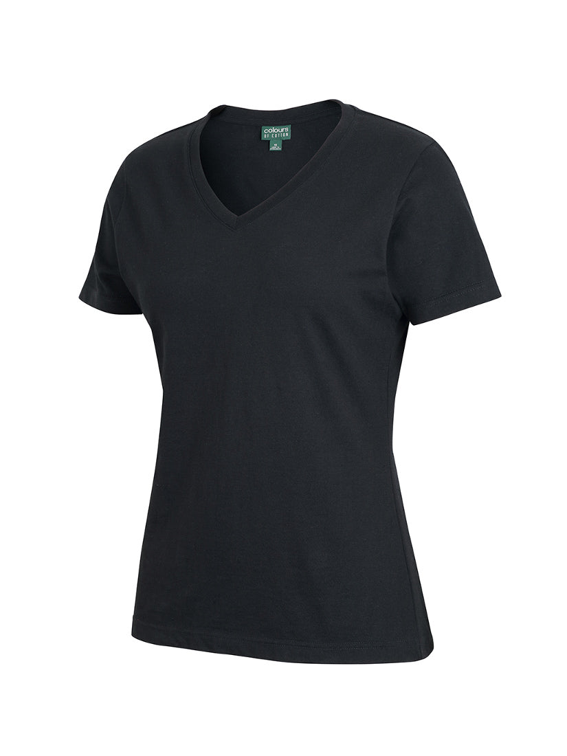 JB's Wear - Black V-neck t-shirt for women.
