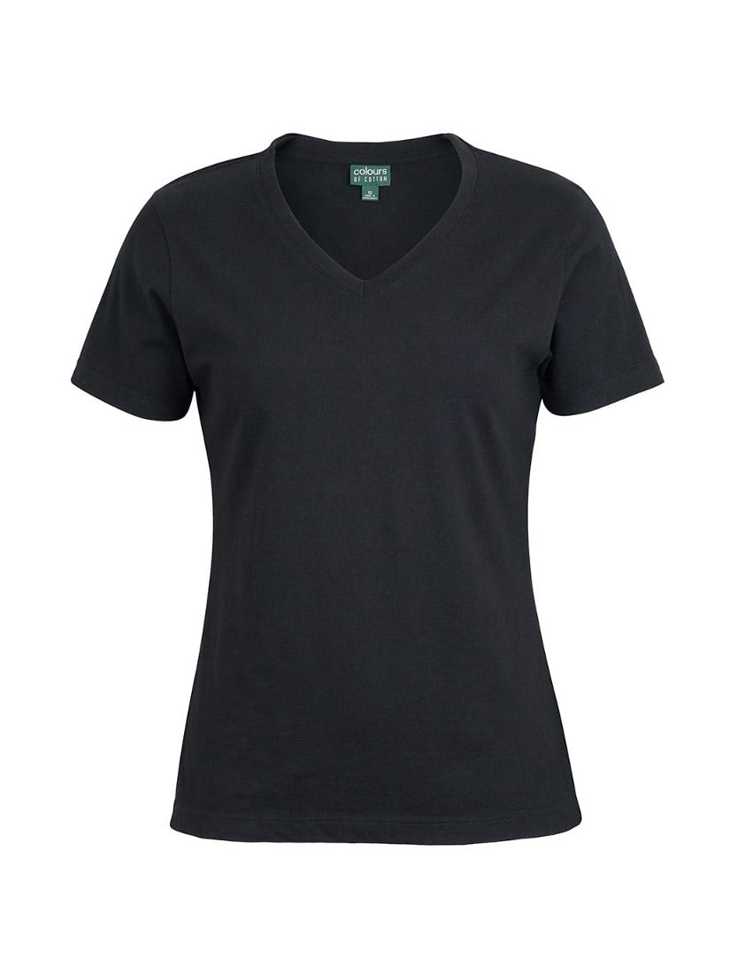 JB's Wear - Black V-neck t-shirt for women.