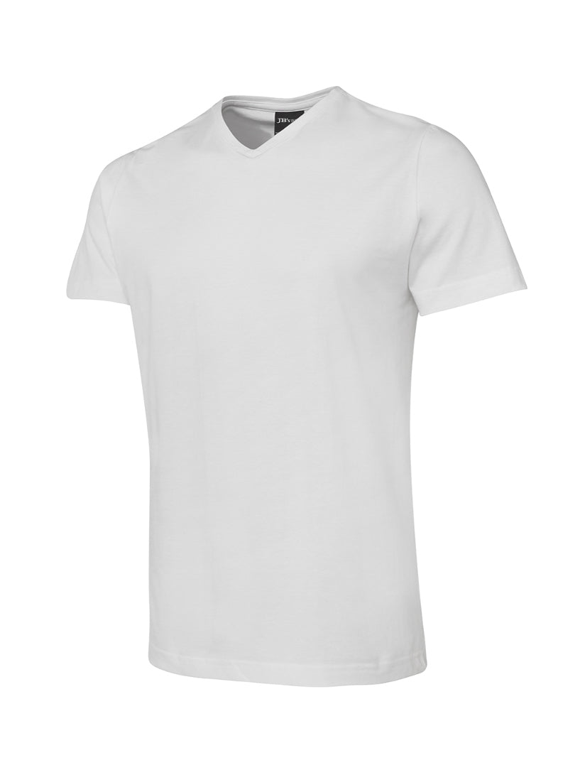 JB's Wear - White V-neck t-shirt with a tag inside the collar.