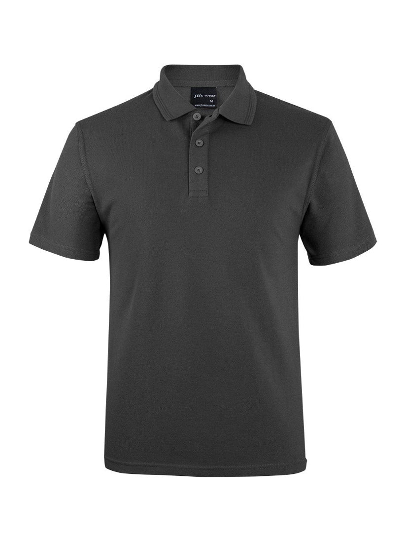 JB's Wear - Dark grey short-sleeved polo shirt with a three-button placket.
