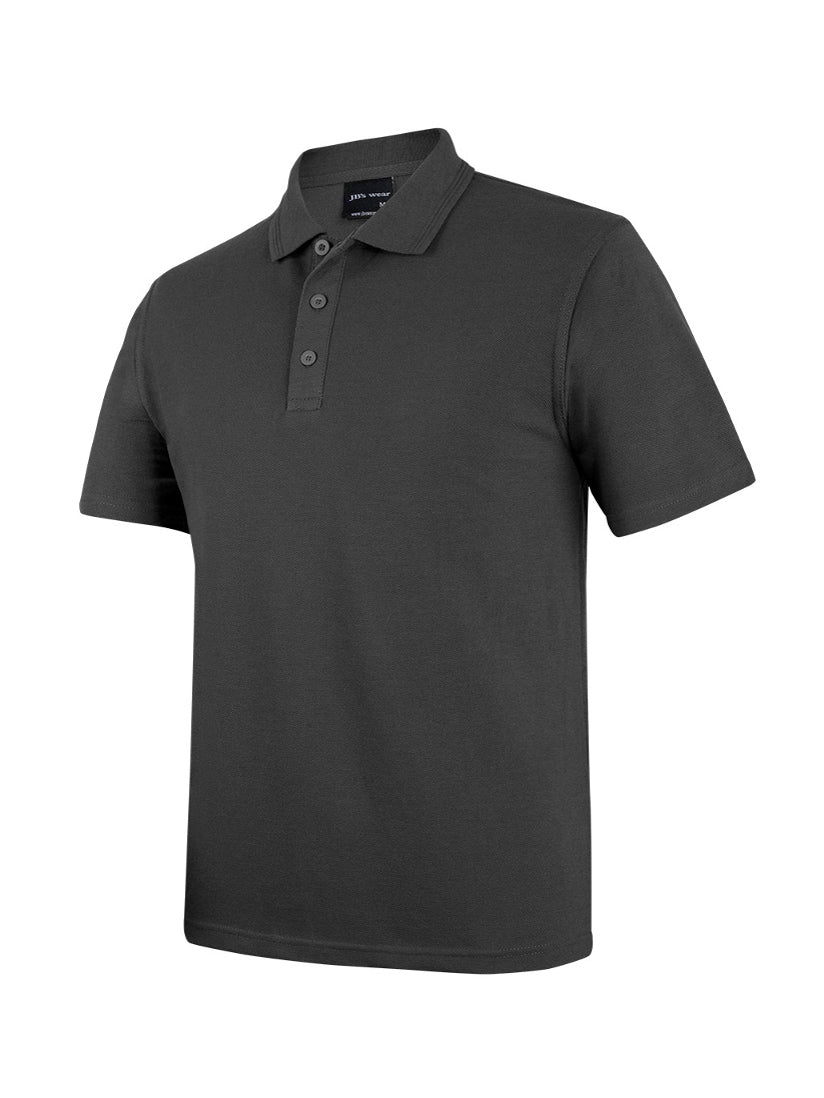 JB's Wear - A dark grey short-sleeved polo shirt with a three-button placket.