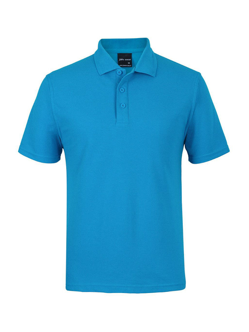 JB's Wear - A blue short-sleeved polo shirt with a three-button placket.