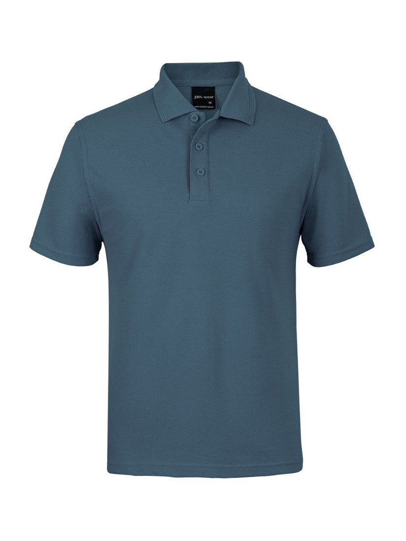 JB's Wear - A blue short-sleeved polo shirt with a three-button placket.