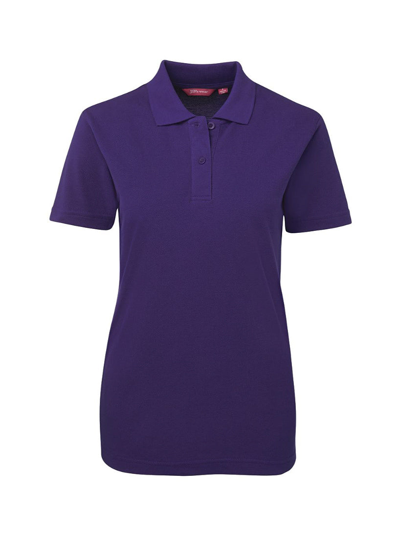 JB's Wear - Ladies purple short-sleeved polo shirt with a collar and two buttons.