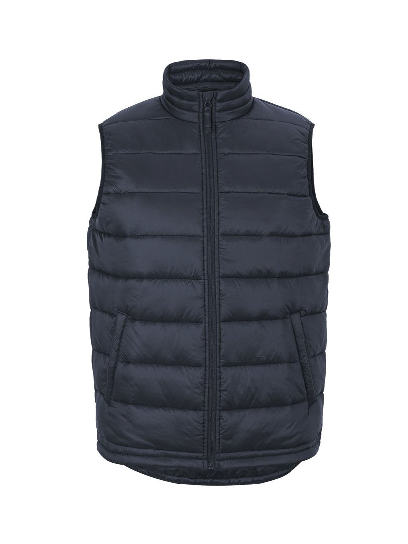 JB's Wear - Urban Puffer Vest in navy with a zippered front and two pockets.
